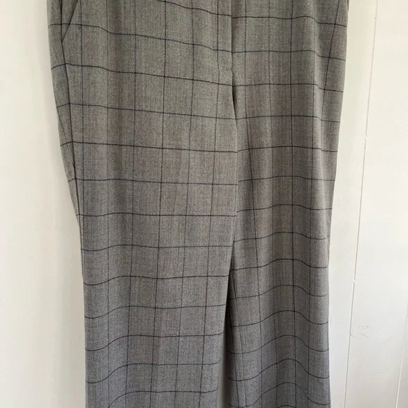 TALBOTS Windsor Gray Italian Plaid Trousers Pants 99% Wool 1% Spandex Size 14 - Picture 5 of 15